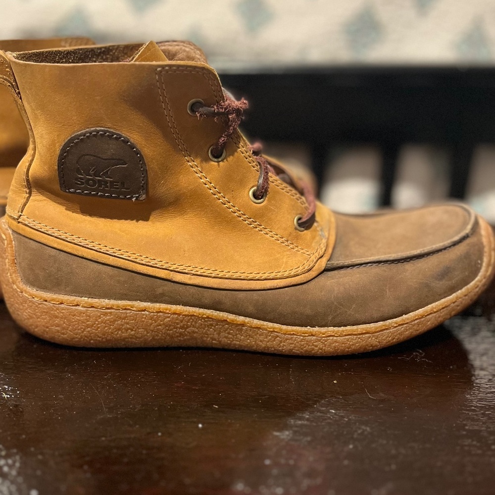 Sorel British Tan Leather Suede Chugalug  Hiking Boot Mens 8